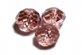 39317 Kristallen rondel 9x12 mm roze zalm