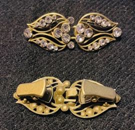 202612	Vestclip bling bling koperkl langwerpig bloem ong 6 cm