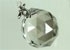 39505 Kristallen hanger Black diamond bol met vlinder klem 33x21 mm