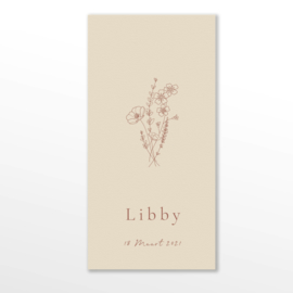 GEBOORTEKAARTJE VELDBLOEMEN BOEKET MEISJE 'LIBBY'