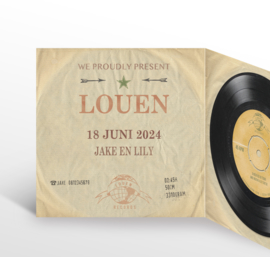 GEBOORTEKAARTJE PLATENHOES EP ROESTBRUIN 'LOUEN SINGLE'