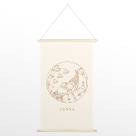 GEPERSONALISEERDE TEXTIELPOSTER OF SCHOOLPLAAT ILLUSTRATIE 'FENNA'