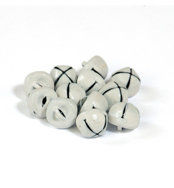 Kerstbelletjes wit  10mm - 12 stuks