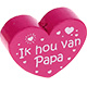 Houten kraal ''ik hou van papa'' fuchsia ''babyproof''