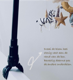 Mobielhouder met muziekdoosje Zwart 10 verschillende melodie's