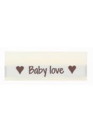 Go Handmade stoffen labels dubbelzijdig "Baby love" 10 stuks