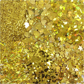 Glitter en pailletten goud 6 x 5 gram