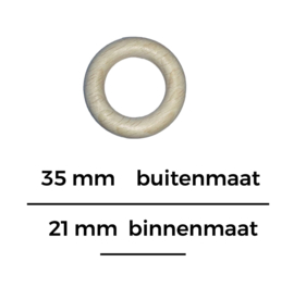 Houten beuken ring  3,5 cm