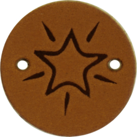 Durable Leren labels rond 2cm - Star per 2 stuks