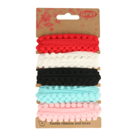 Opry Pompom band smal 10mm - 5x1m