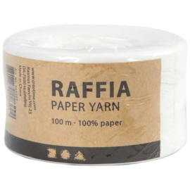 Papier Raffia garen - Wit - 7-8mm