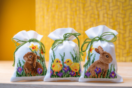 Geurzakje Konijnen met kuikentjes set van 3