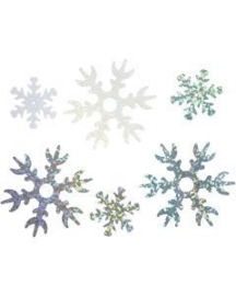 Pailletten Sneeuwsterren Lichtblauw-zilver-wit