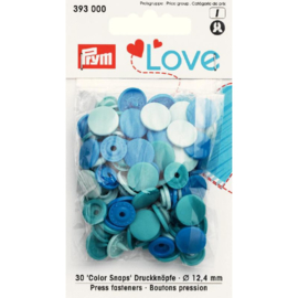 Color snaps -  Prym Love color rond 12,4mm blauw, jade en mint
