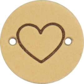 Durable Leren labels rond 2cm - Heart - Hart per 2 stuks