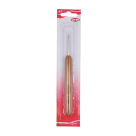 Opry haaknaald 3,0mm met houten/bamboo greep