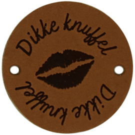 Durable Leren labels rond 3,5cm -Dikke Knuffel per 2 stuks