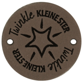 Durable Leren labels rond 3,5cm -Twinkle kleine ster per 2 stuks