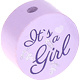 Houten kraal ''It's a Girl'' lila ''babyproof''