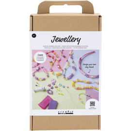 Hobbyset Sieraden - 4 kettingen en 4 armbandjes en hoofdband