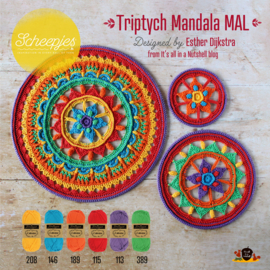 Garen en ringen Pakket voor Scheepjes Triptych Mandala Mal - Rainbow Bright