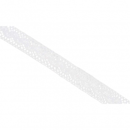 Kanten lint 30 mm 10 meter lengte Wit