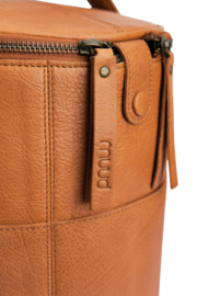 Muud Saturn XL leren tas voor handwerkprojecten 28xØ21cm - Whiskey kleur