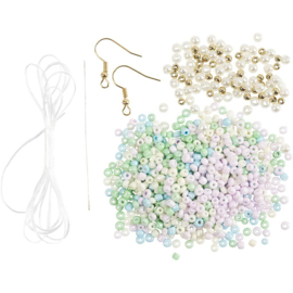 Mini hobbyset Sieraden voor 3 Elastische armbanden en 1 setje oorbellen