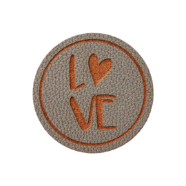 Label rond 25mm met Love -zilverkleurig