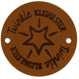 Durable Leren labels rond 3,5cm -Twinkle kleine ster per 2 stuks