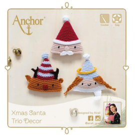 Anchor X-mas Xmas Santa trio decor