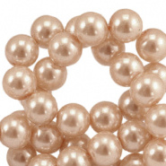 30  Glas Parels Cream peach - 8mm