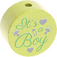 Houten kraal ''It's a Boy'' lime ''babyproof''