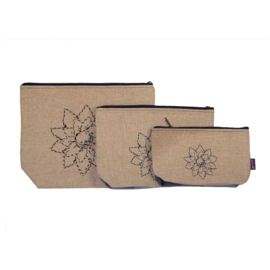 Della Q Ritsetui linnen-mesh set beige- 1x3st
