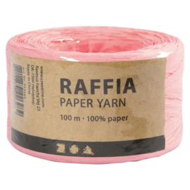 Papier Raffia garen - Lichtrose - 7-8mm
