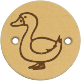 Durable Leren labels rond 2cm - Duck per 2 stuks