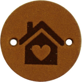 Durable Leren labels rond 2cm - Home per 2 stuks