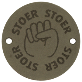 Durable Leren labels rond 3,5cm - Stoer per 2 stuks