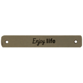 Durable leren aannaaibandje 7x1 cm - Enjoy Life per 2 stuks