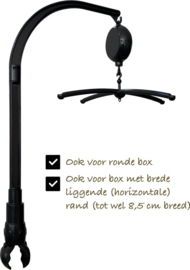 Mobielhouder met muziekdoosje Zwart 10 verschillende melodie's