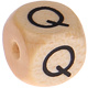 Houten Letterkraal gegraveerd 10mm   - Q -