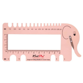 KnitPro brei-en haaknaaldenmeter met garensnijder roze