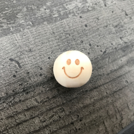 Houten kraal met gezichtje - smiley 20 mm