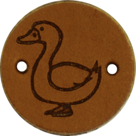 Durable Leren labels rond 2cm - Duck per 2 stuks