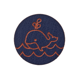 Label 23mm met Walvis - Medium Bruin