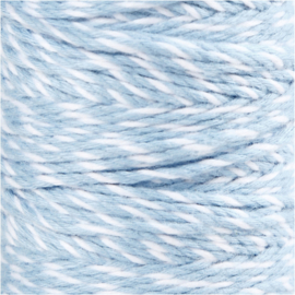 Gestreept katoen koord 1,1mm Blauw/wit