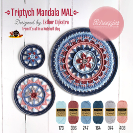 Garen en ringen Pakket voor Scheepjes Triptych Mandala Mal - Blue Moon