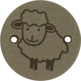 Durable Leren labels rond 2cm - Sheep per 2 stuks
