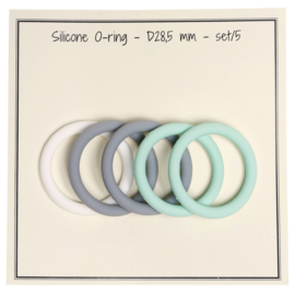 Siliconen O-Ring  (grijs/mint set van 3) Go Handmade