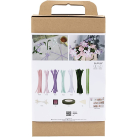 Hobbyset Bloemen van Chenilledraad - Bloemen pastelkleuren